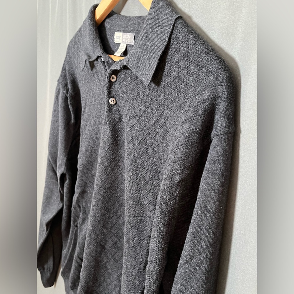 JOE Joseph Abboud Men's L Charcoal Preppy Pullover Sweater - Picture 4 of 6